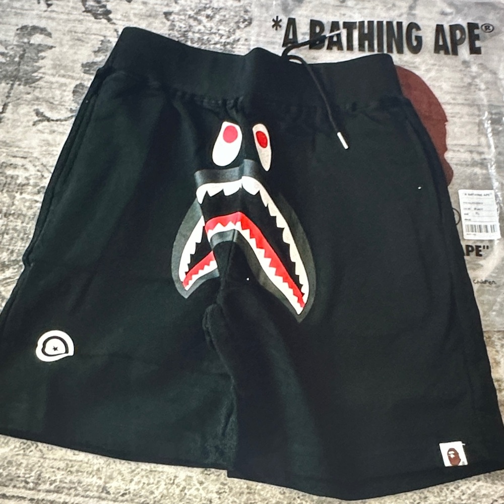 A Bathing Ape Black Shark Face Men's Athletic Shorts